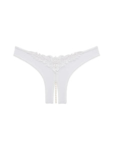 BRIDAL LACE PEARL THONG