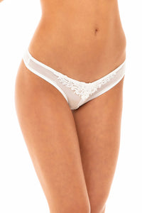 BRIDAL LACE PEARL THONG